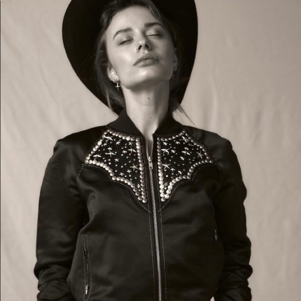 Understated Leather Bomber Jacket